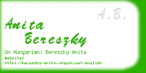 anita bereszky business card